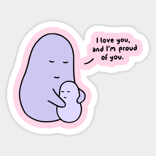 Hug - I Love You (Pastel Pink) Sticker